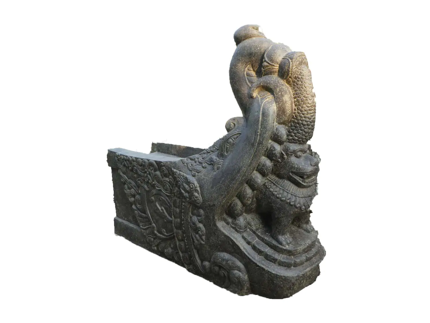 Product image 1 of the product “Makara, 100cm high. Cast stone with antique finish, handmade rework. ”
